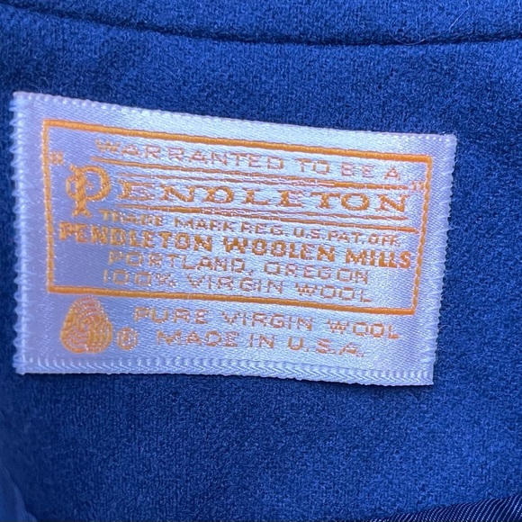 Vintage Pendleton Solid Dark Blue Wool Button Blazer Jacket - Picture 12 of 12